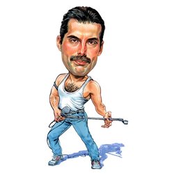 Caricature Freddie Mercury